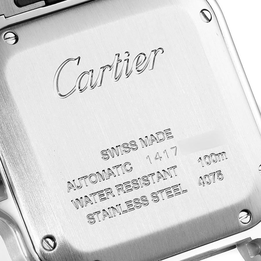 Cartier Santos De Cartier Medium Steel Mens Watch WSSA0010 Box Papers In Excellent Condition For Sale In Atlanta, GA