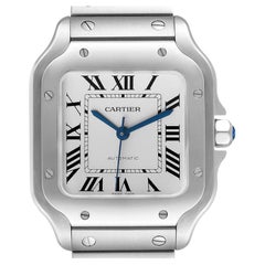 Cartier Santos De Cartier Medium Steel Mens Watch WSSA0010 Box Papers