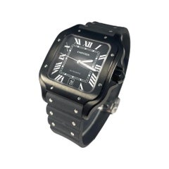 Cartier Santos De Cartier Ref. WSSA0039 Black Stainless Steel Rubber Strap