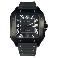 Cartier Santos De Cartier Ref. WSSA0039 Black Stainless Steel Rubber Strap