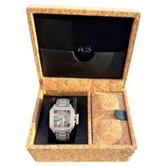 Cartier Santos De Cartier Skeleton Iced Out Two-Tone VVS Clariry Watch WHSA0015