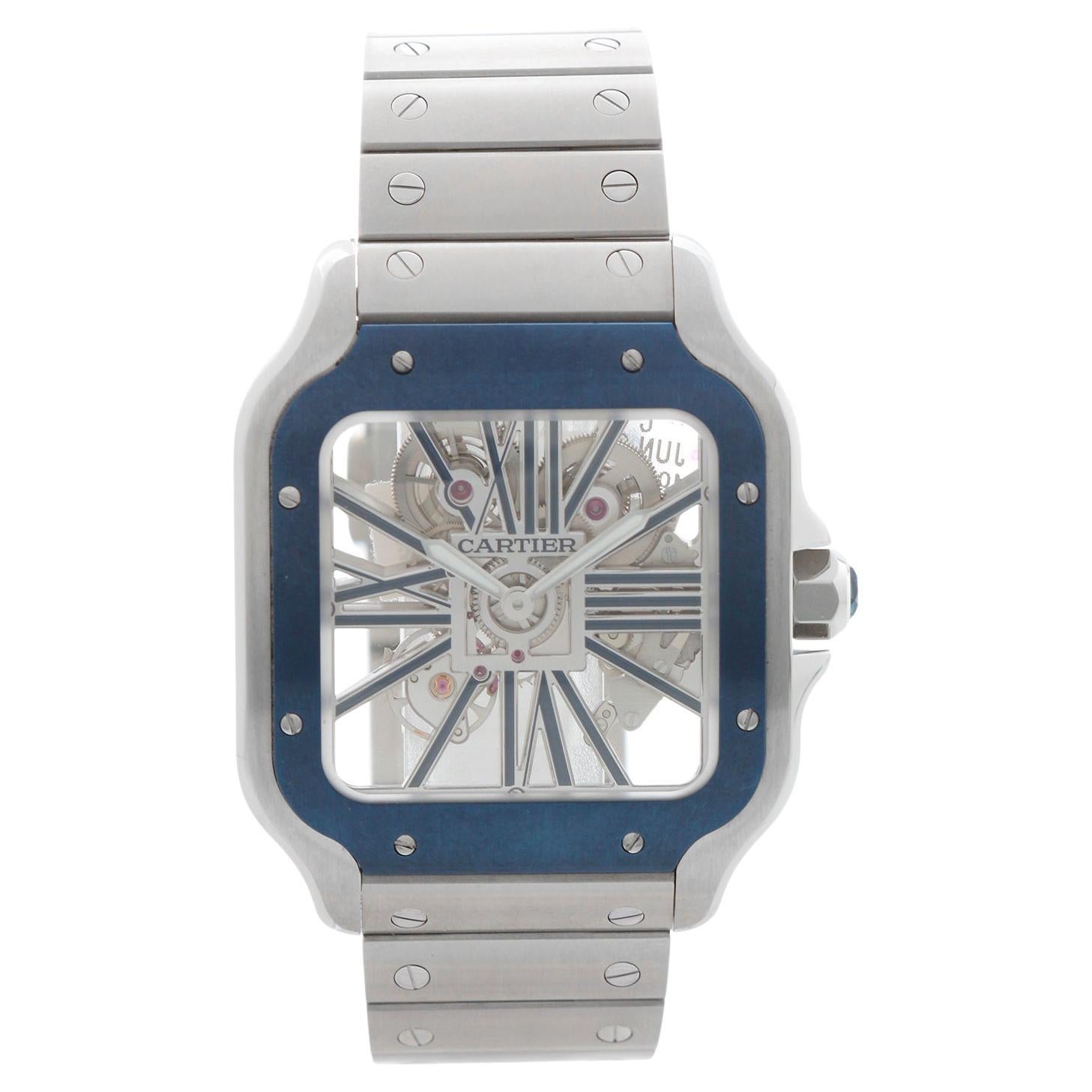 Cartier Santos de Cartier Skelett-Edelstahluhr WHSA0026 4109