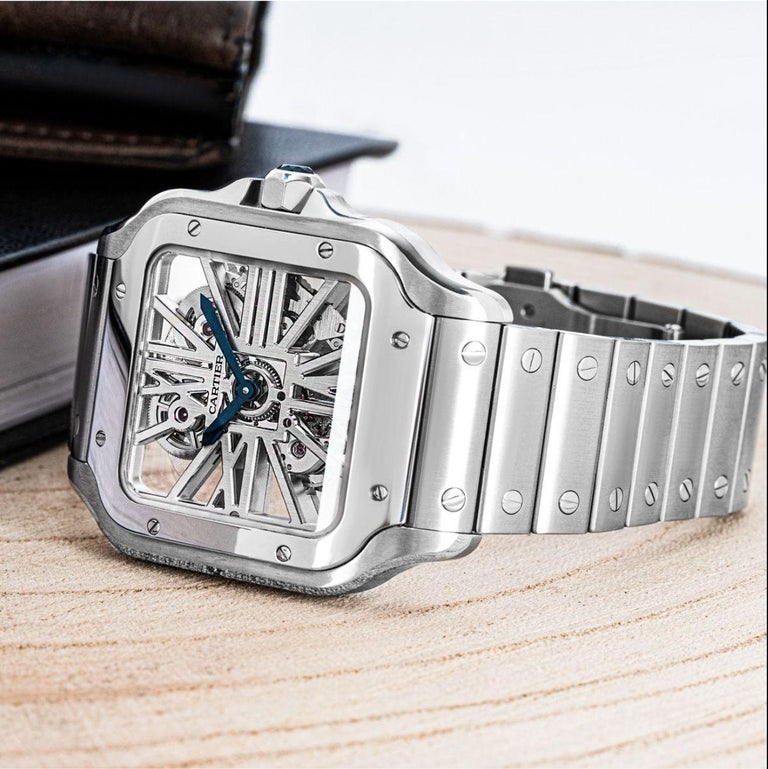 Cartier Santos De Cartier Skeleton WHSA0015 Watch For Sale 3