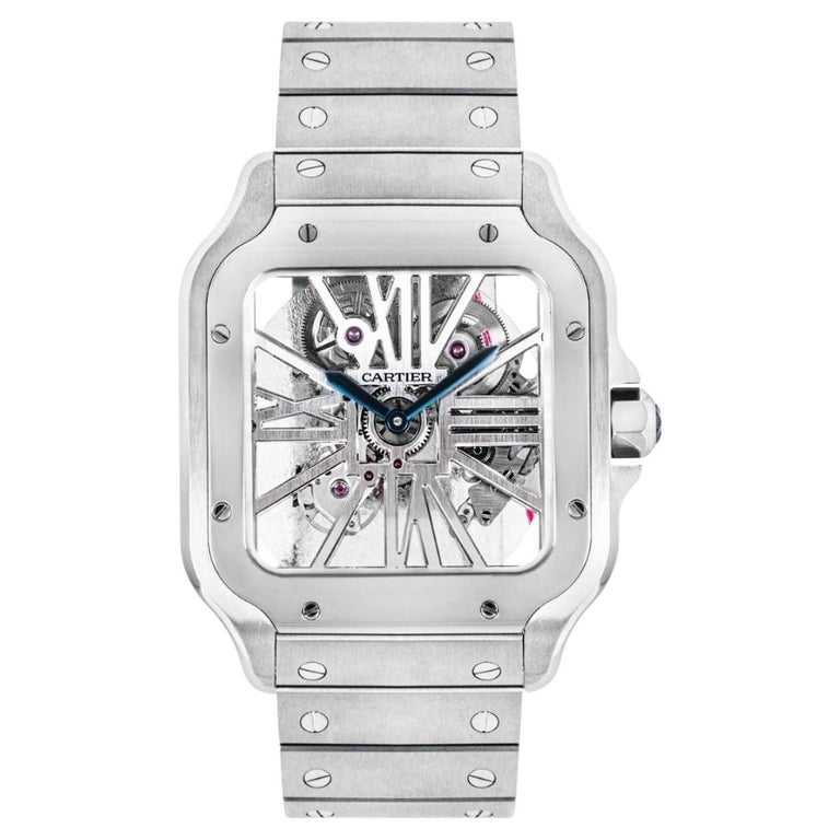 Cartier Santos De Cartier Skeleton WHSA0015 Watch For Sale