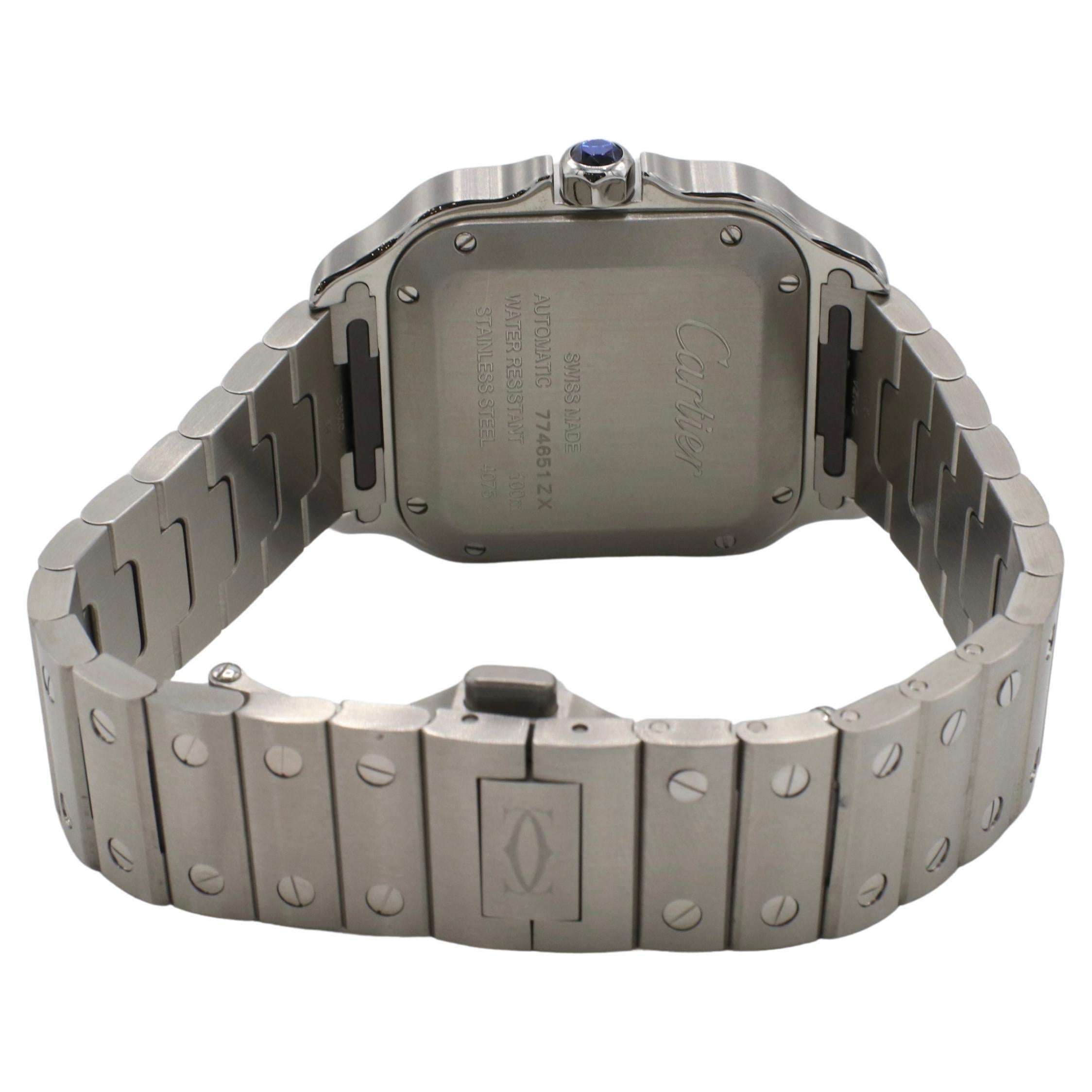 Modern Cartier Santos De Cartier Stainless Steel Automatic Watch WSSA0010 For Sale
