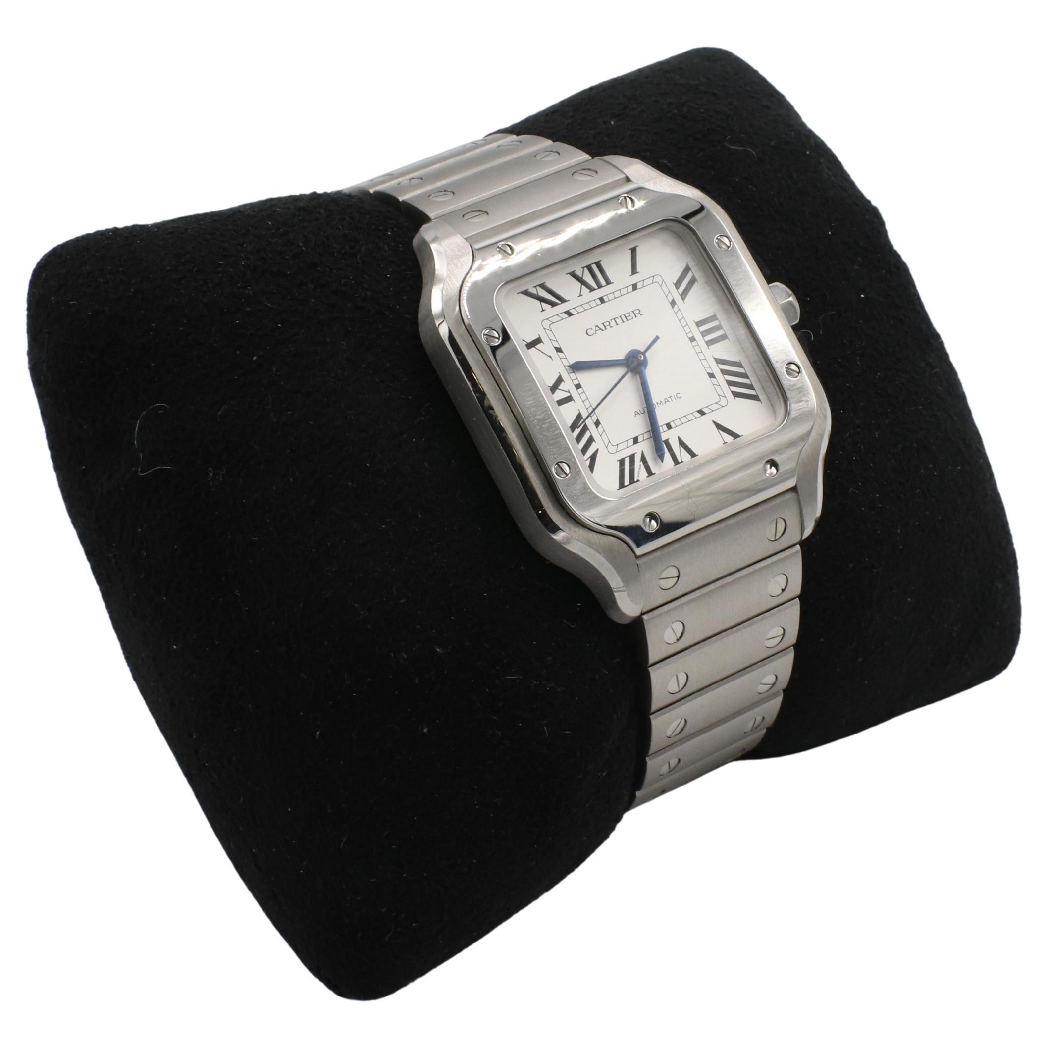Cartier Santos De Cartier Stainless Steel Automatic Watch WSSA0010 In Excellent Condition For Sale In  Baltimore, MD