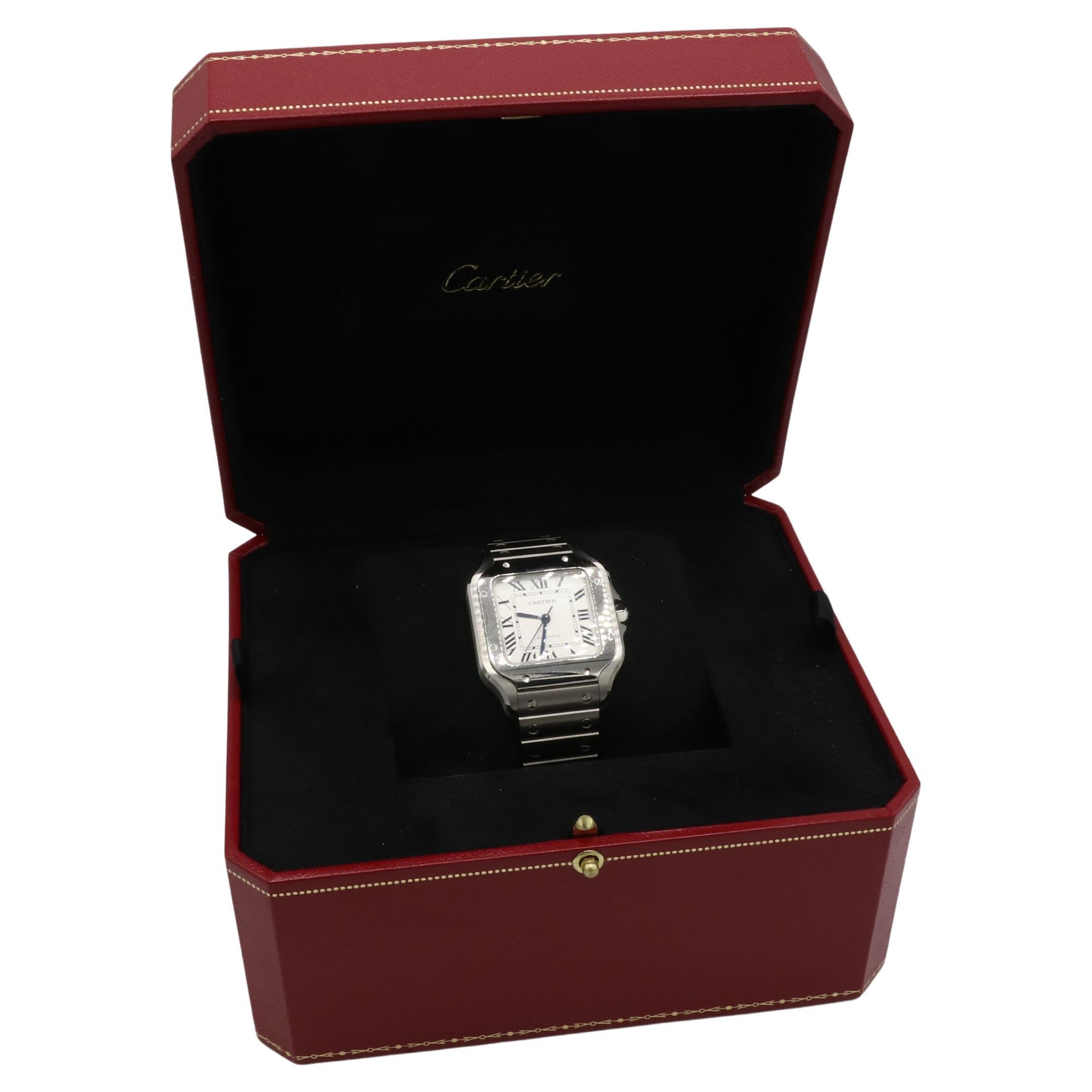 Cartier Santos De Cartier Stainless Steel Automatic Watch WSSA0010 For Sale 1