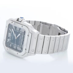 Cartier Santos De Cartier Stainless Steel  Blue Dial  Large Watch WSSA0030 4072