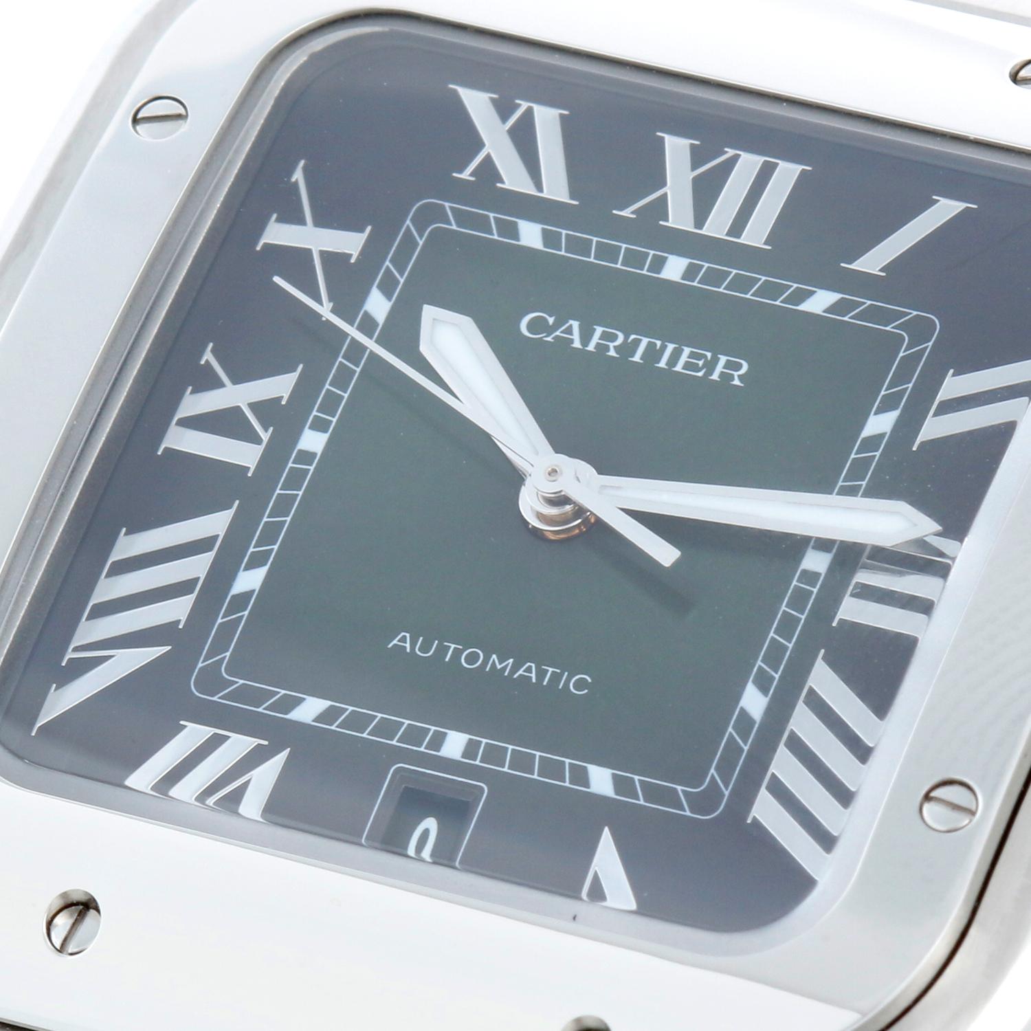 Grande montre Cartier Santos De Cartier en acier inoxydable WSSA0062 en vente 3