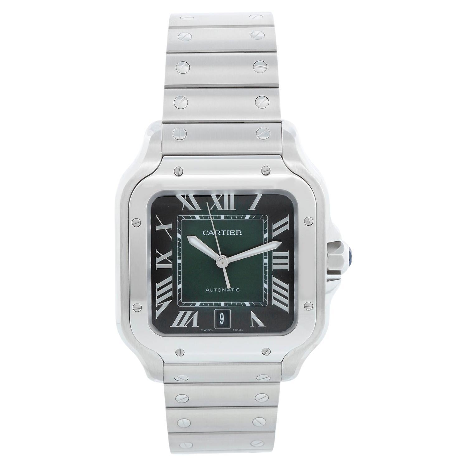 Cartier Santos De Cartier Stainless Steel Large Watch WSSA0062 For Sale