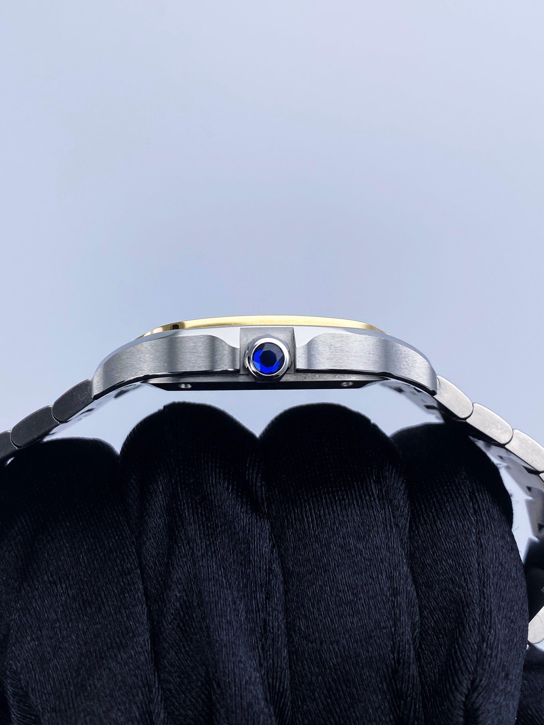 Cartier Santos De Cartier W2SA0016 Midsize Two-Tone Ladies Watch Box Papers Pour femmes en vente