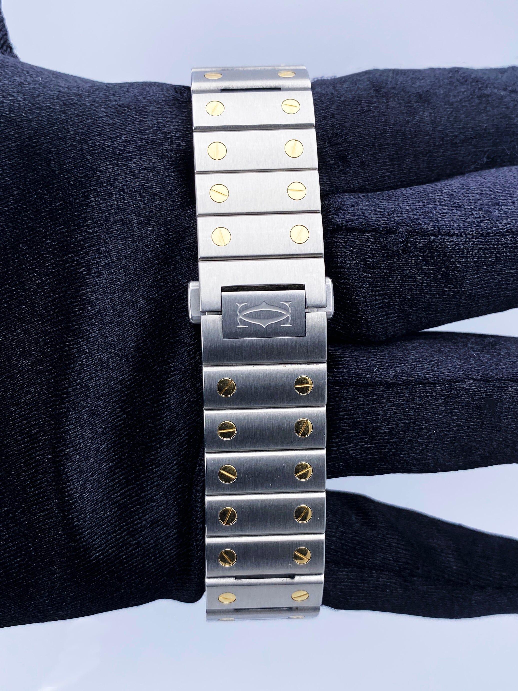 Cartier Santos De Cartier W2SA0016 Midsize Two-Tone Ladies Watch Box Papers en vente 3