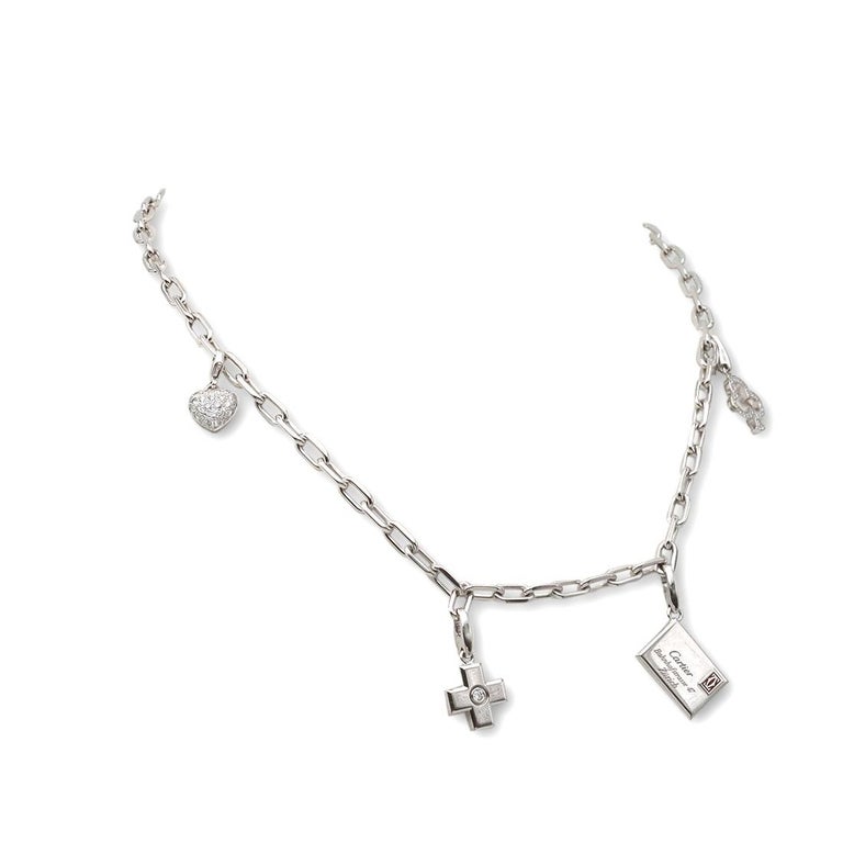 Santos de cartier necklace white gold Clearance