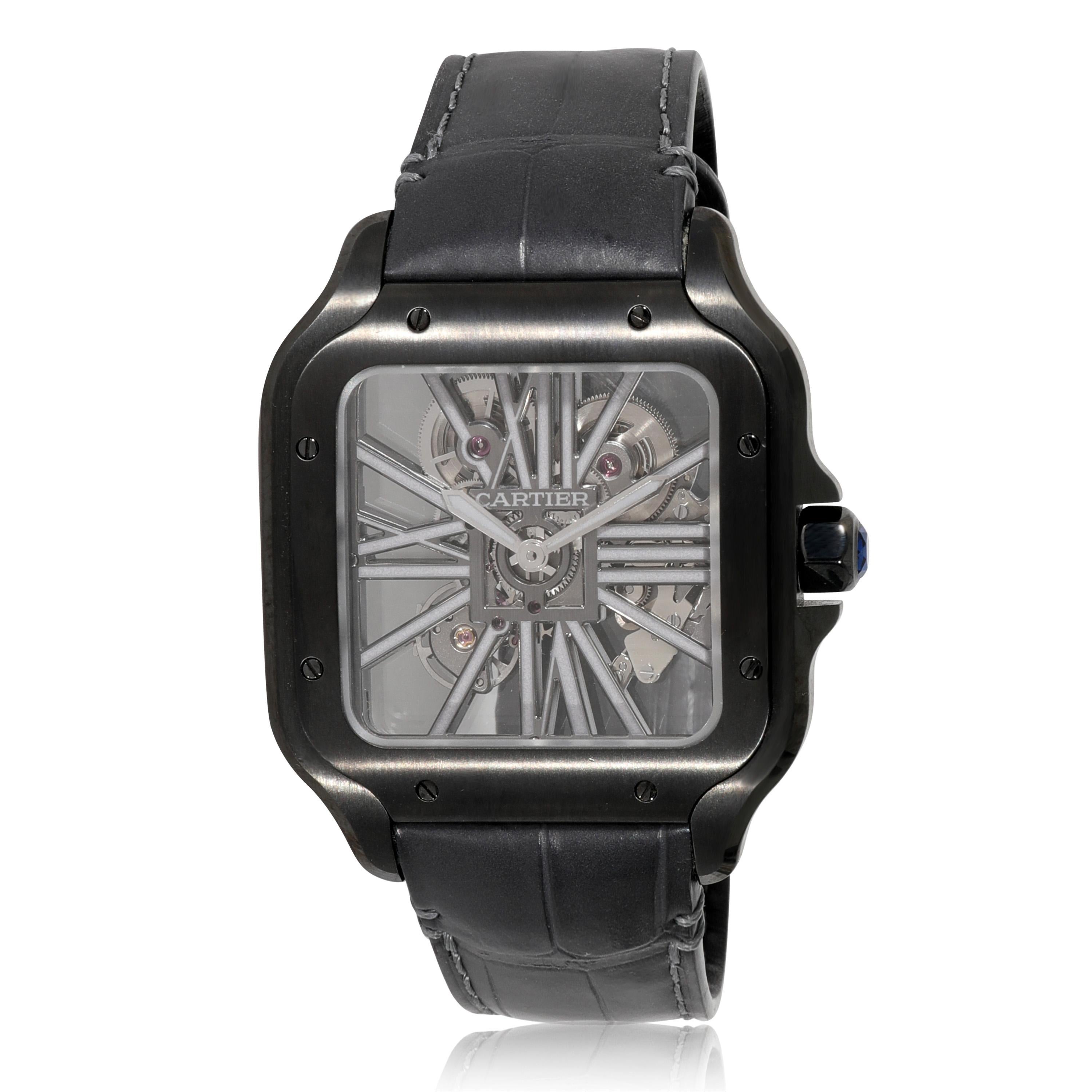 Cartier Santos de Cartier WHSA0009 Men's Watch in DLC In Excellent Condition In New York, NY