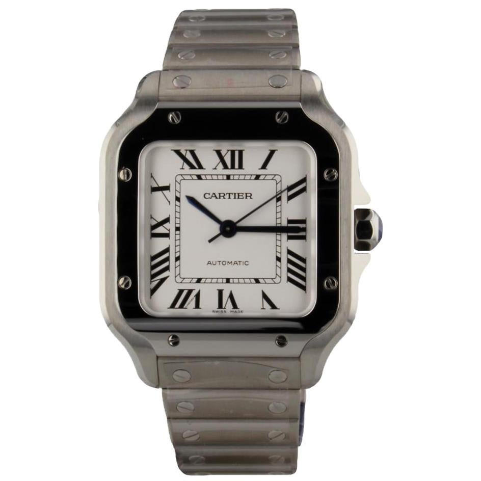 Cartier Santos de Cartier WSSA0010, Silver Dial, Certified and Warranty