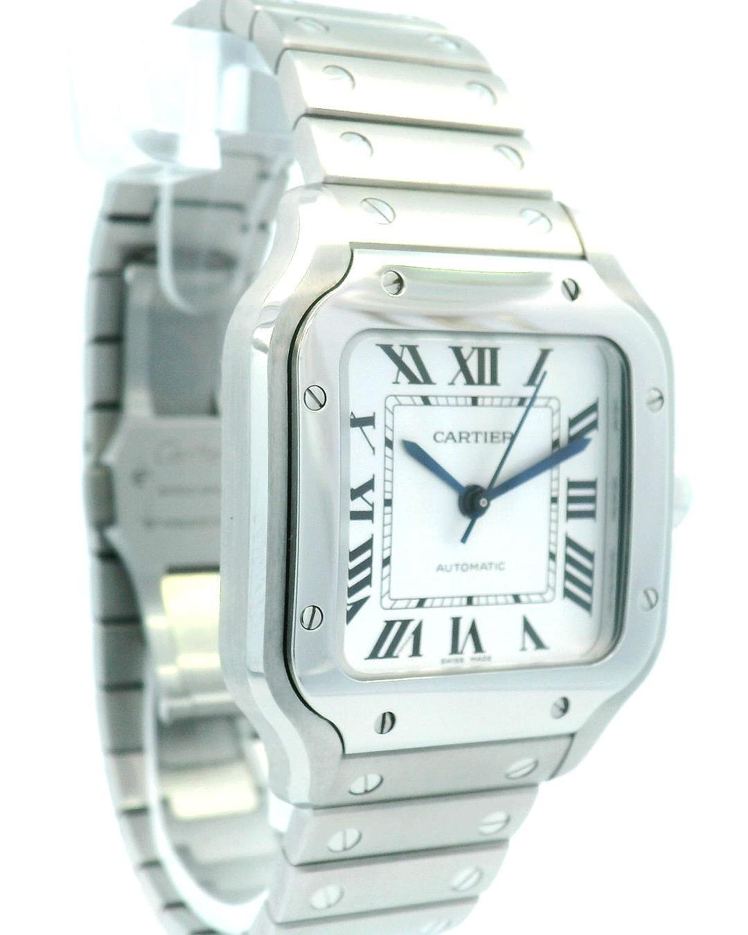 Cartier Santos De Cartier WSSA0029 Midsize Full Set In Excellent Condition In Great Neck Plaza, NY