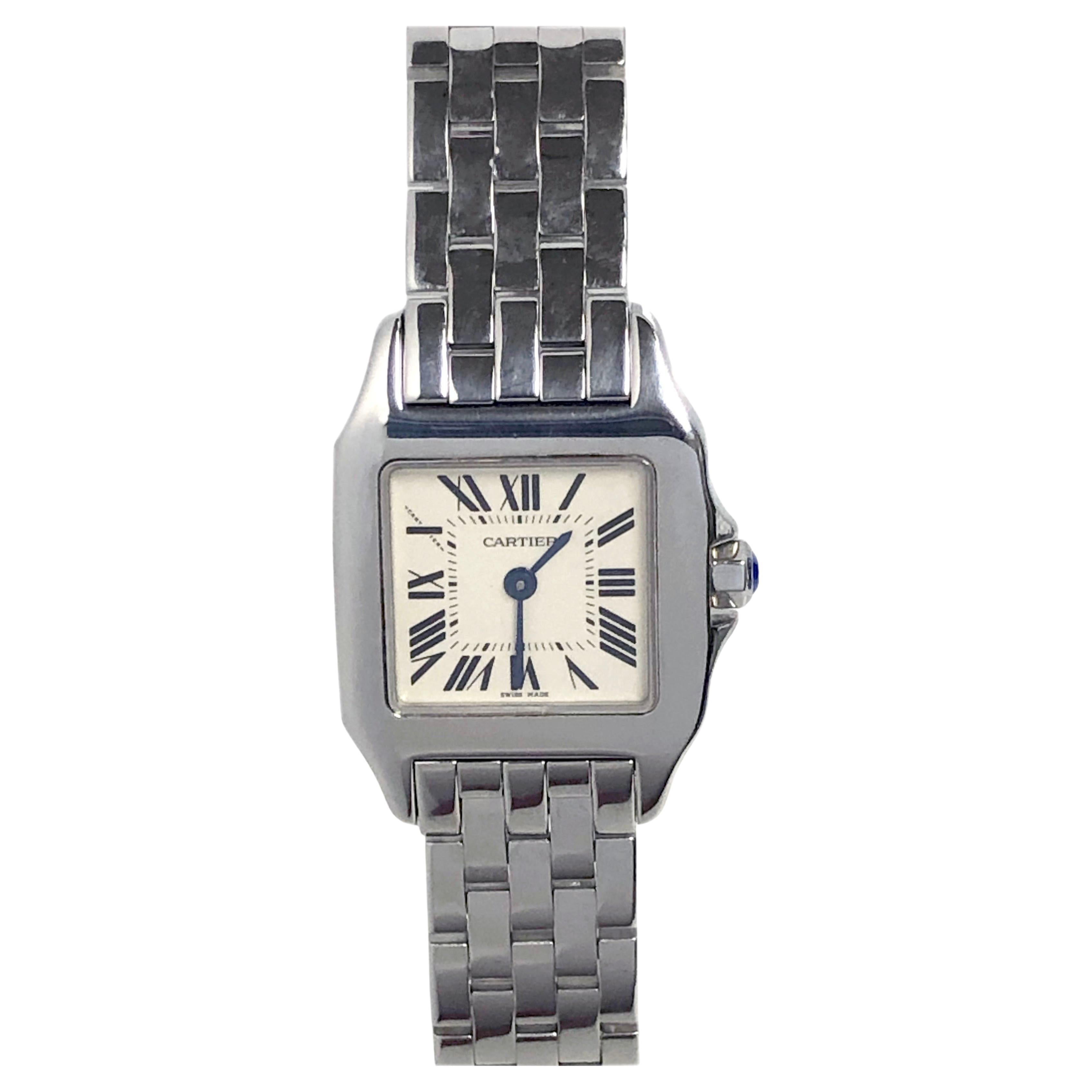 Cartier Santos De Moiselle Steel Ladies Quartz Wrist Watch