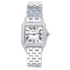 Cartier Santos Demoiselle 18 Karat White Gold Swiss Quartz Ladies Watch WF9004Y8