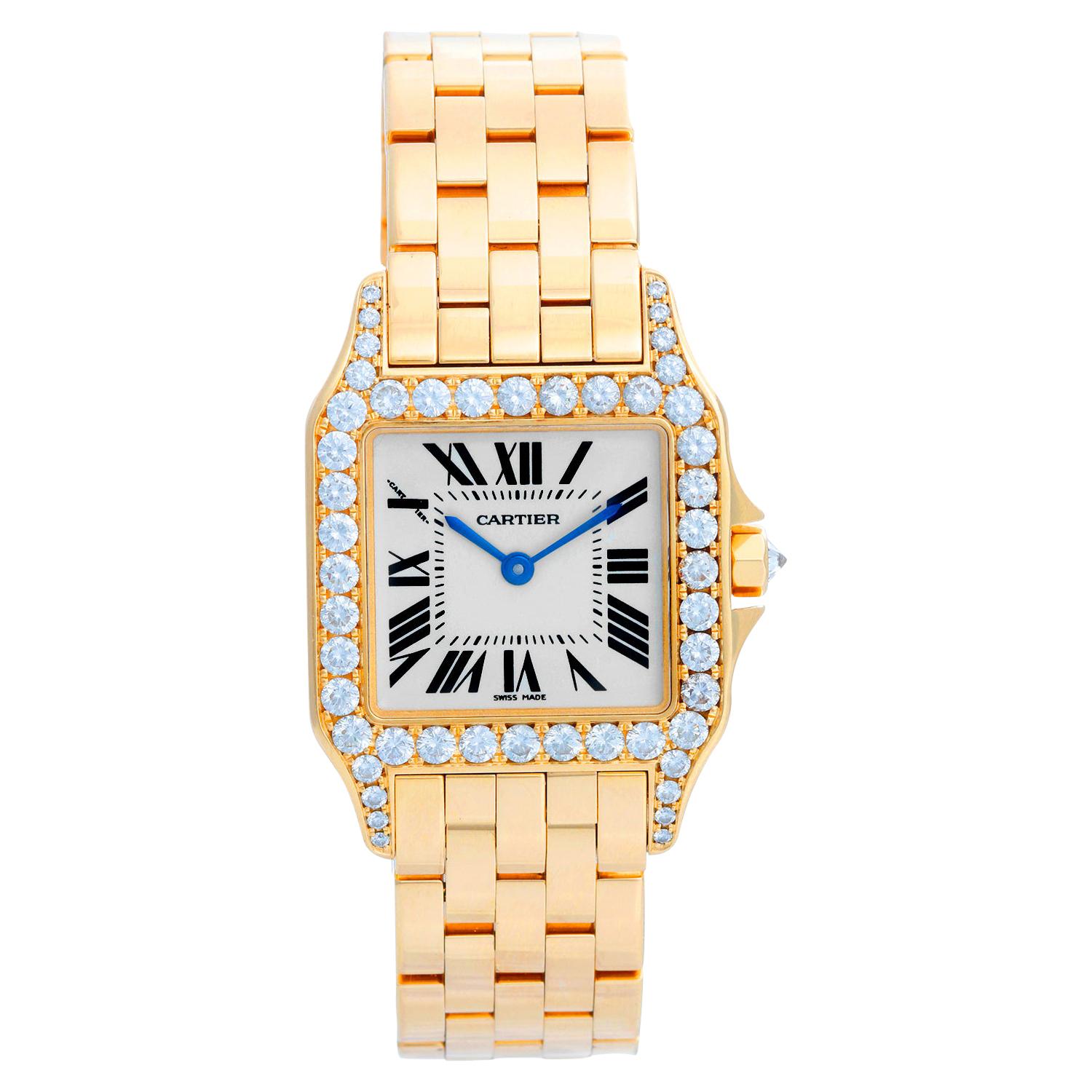 Cartier Santos Demoiselle 18 Karat Yellow Gold Midsize Watch WF9002Y7