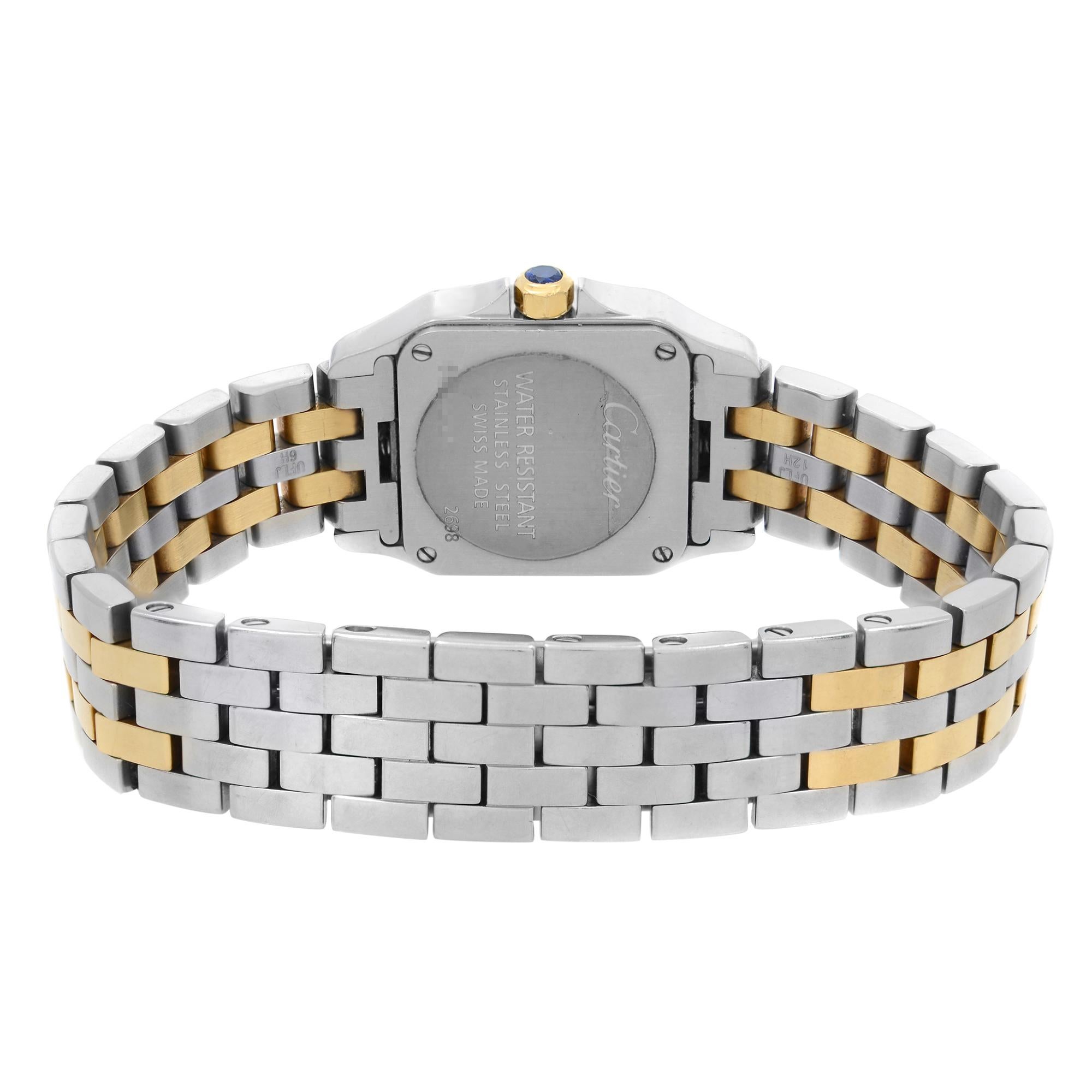 Cartier Santos Demoiselle 18k Gold Stahl Weißes Zifferblatt Quarz Damenuhr W25066Z6 2