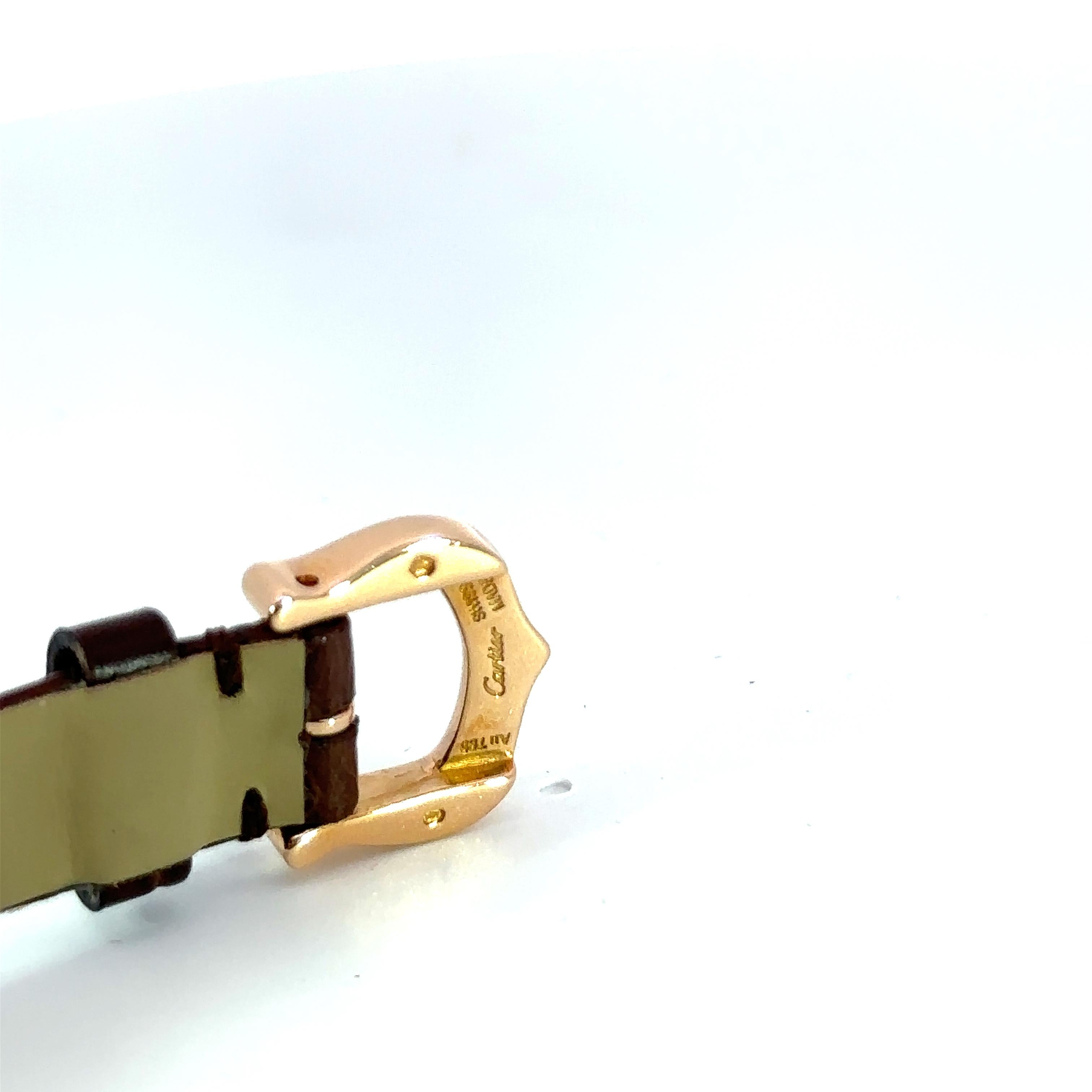 Contemporary Cartier Santos Demoiselle 18K Rose Gold Diamond Watch