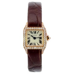 Cartier Santos Demoiselle 18K Rose Gold Diamond Watch