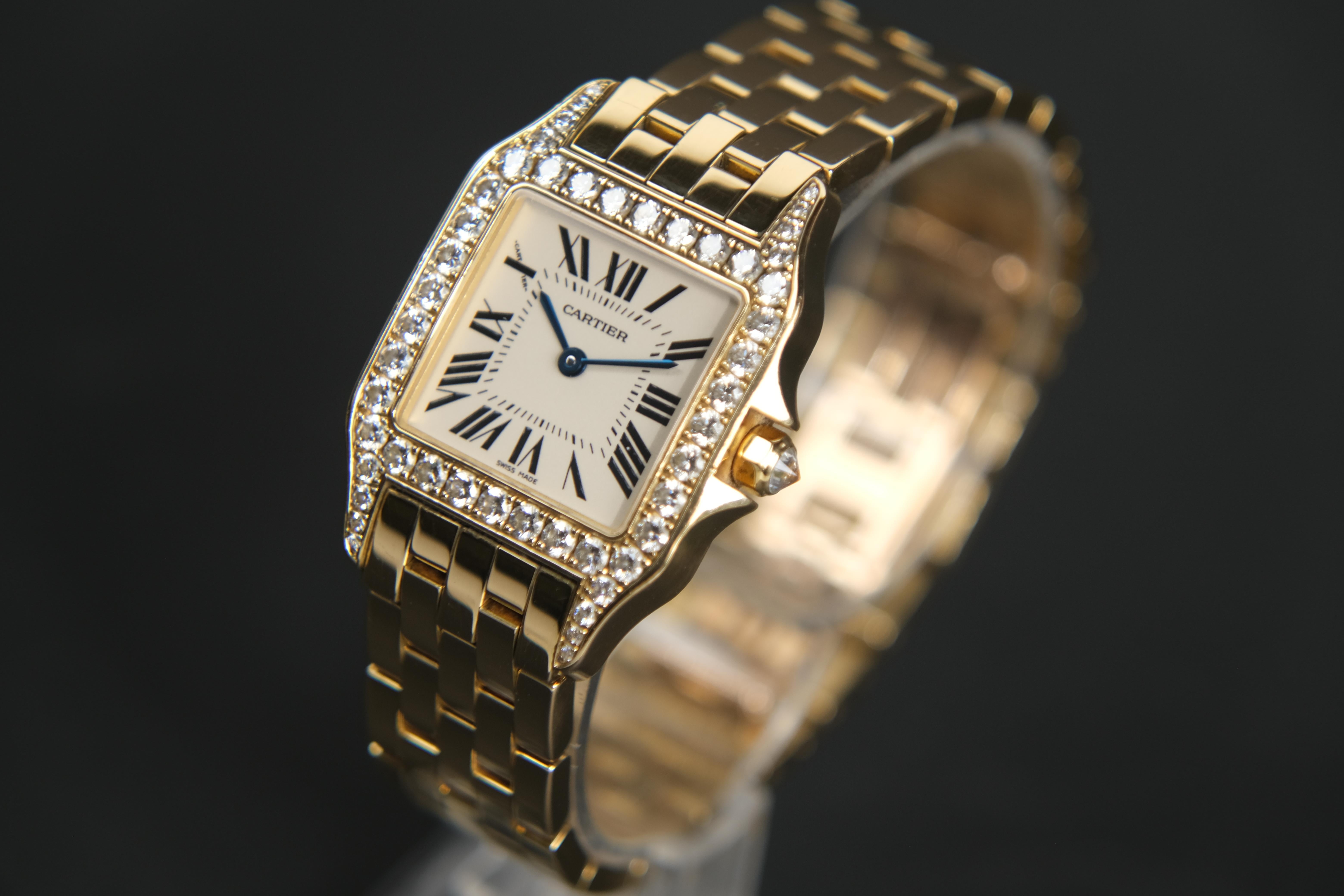 solid gold cartier santos