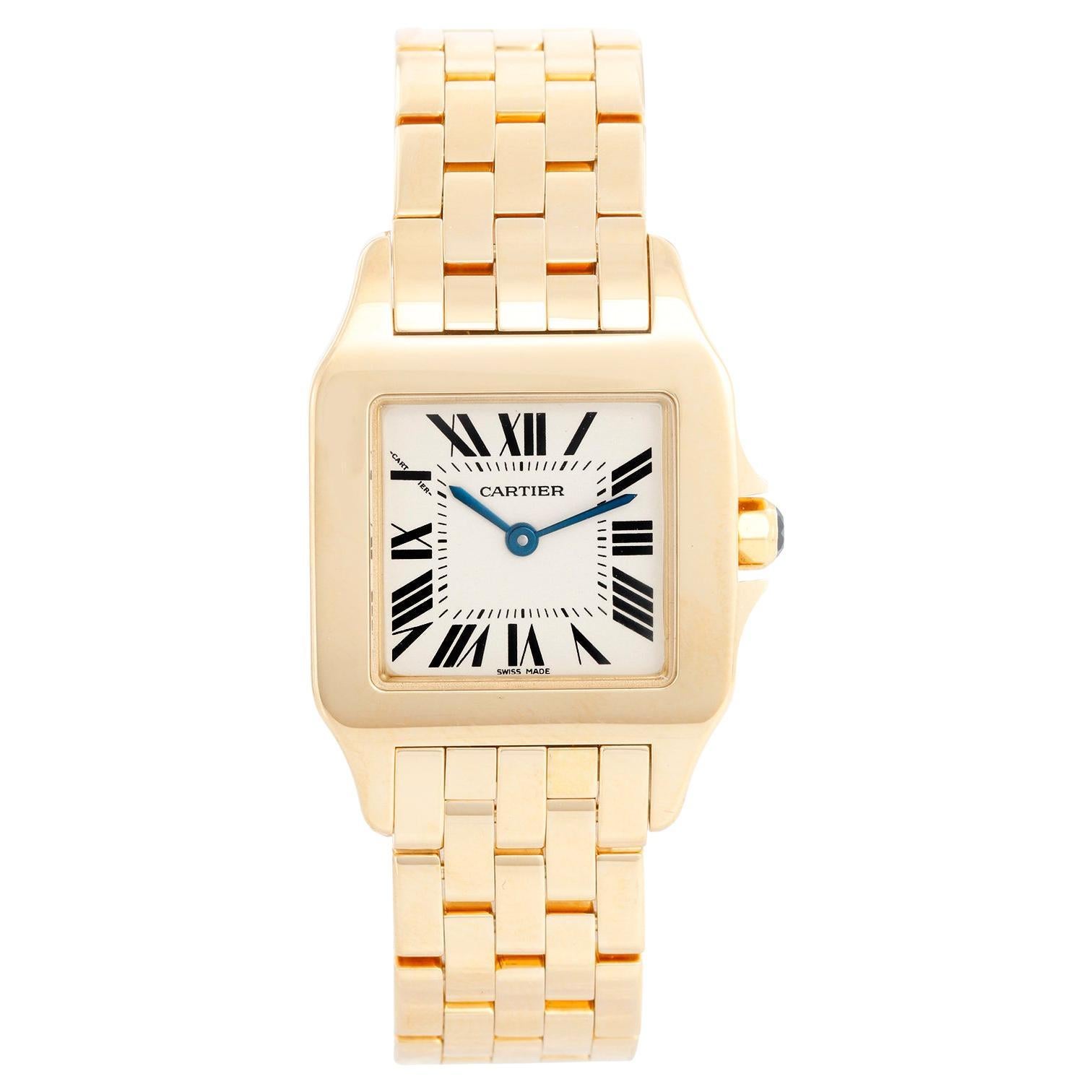 Cartier Santos Demoiselle 18k Yellow Gold Midsize Watch 2702 at 1stDibs |  cartier demoiselle, cartier santos female, cartier santos women's