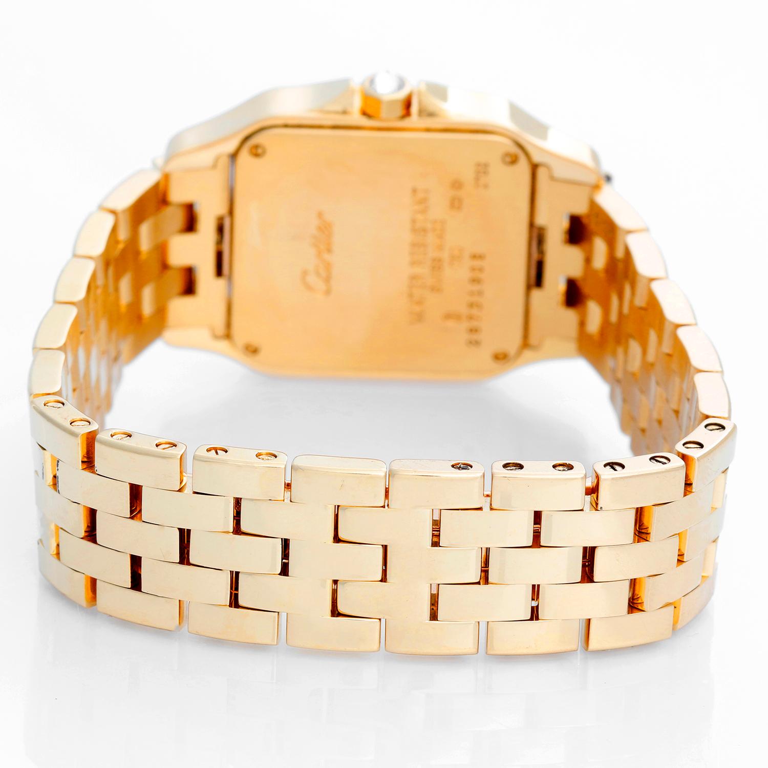 Cartier Santos Demoiselle 18 Karat Yellow Gold Midsize Watch WF9002Y7 In Excellent Condition In Dallas, TX