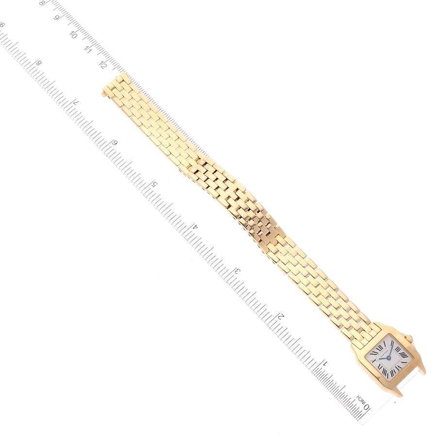 Cartier Santos Demoiselle 18k Yellow Gold Silver Dial Ladies Watch W25063X9 For Sale 4