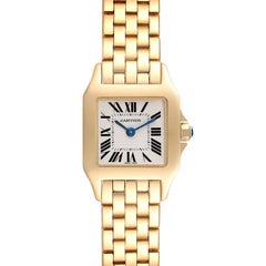 Cartier Santos Demoiselle 18k Yellow Gold Silver Dial Ladies Watch W25063X9