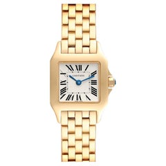 Cartier Santos Demoiselle 18k Yellow Gold Silver Dial Ladies Watch W25063X9