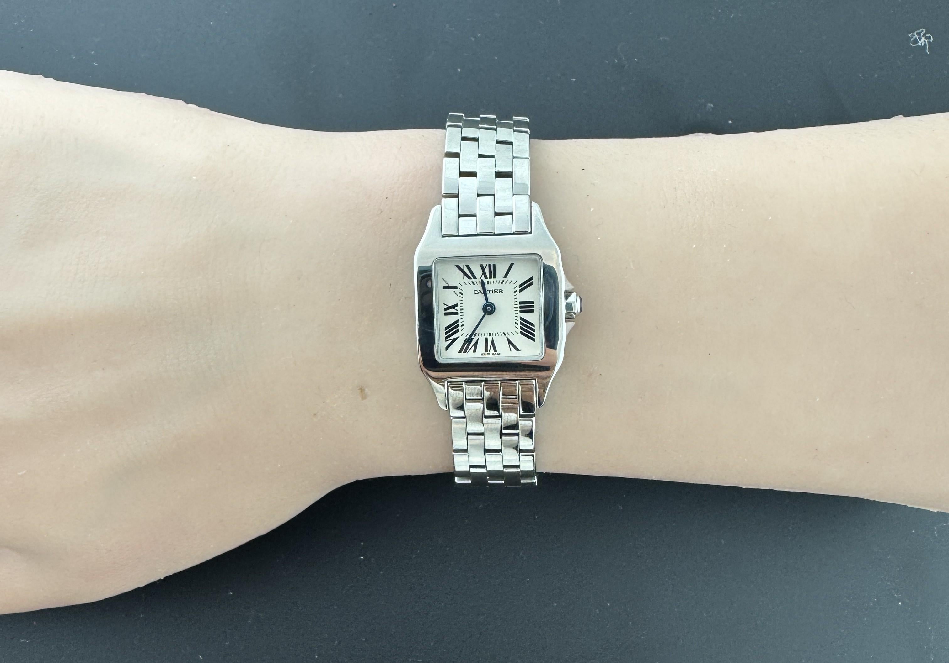 Cartier Santos Demoiselle 2698 Stainless Steel Ladies Watch #24202 en venta 7