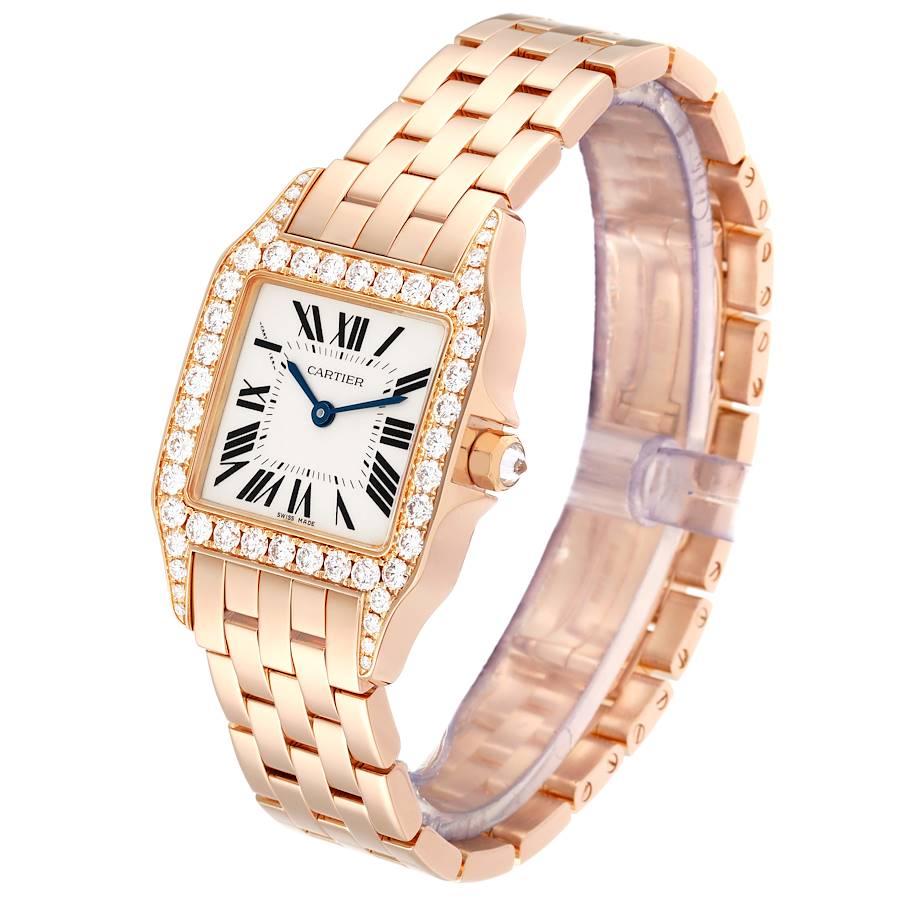 Cartier Santos Demoiselle: Große Roségold-Diamant-Damenuhr WF9007Z8 1