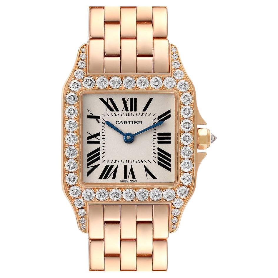 Cartier Santos Demoiselle Large Rose Gold Diamond Ladies Watch WF9007Z8