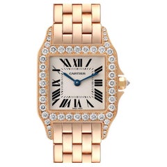 Cartier Santos Demoiselle Large Rose Gold Diamond Ladies Watch WF9007Z8