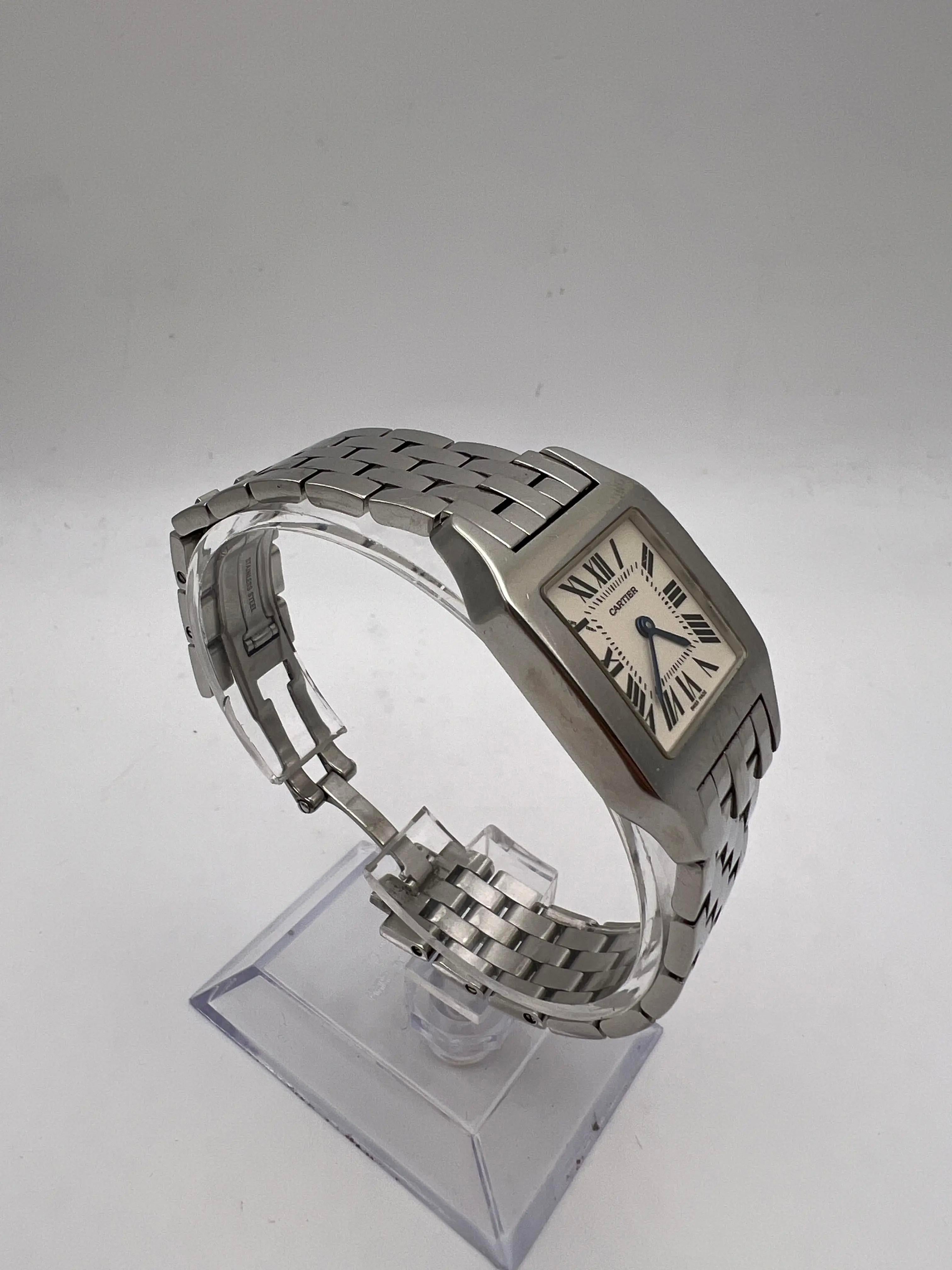 Cartier Santos Demoiselle Midsize 26mm Ivory Silver Dial W25065Z5 in vendita 1