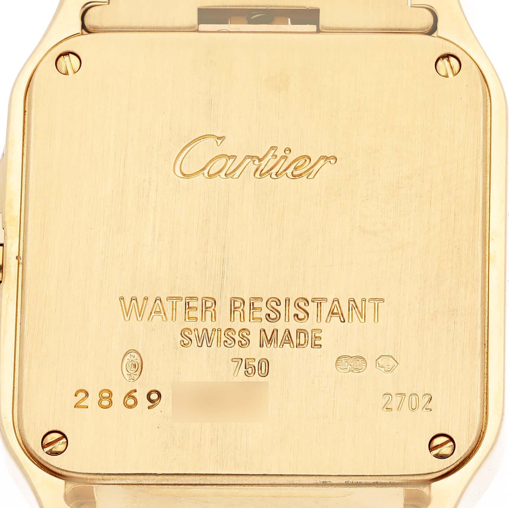 Cartier Santos Demoiselle Midsize Yellow Gold Ladies Watch W25062X9 In Excellent Condition In Atlanta, GA