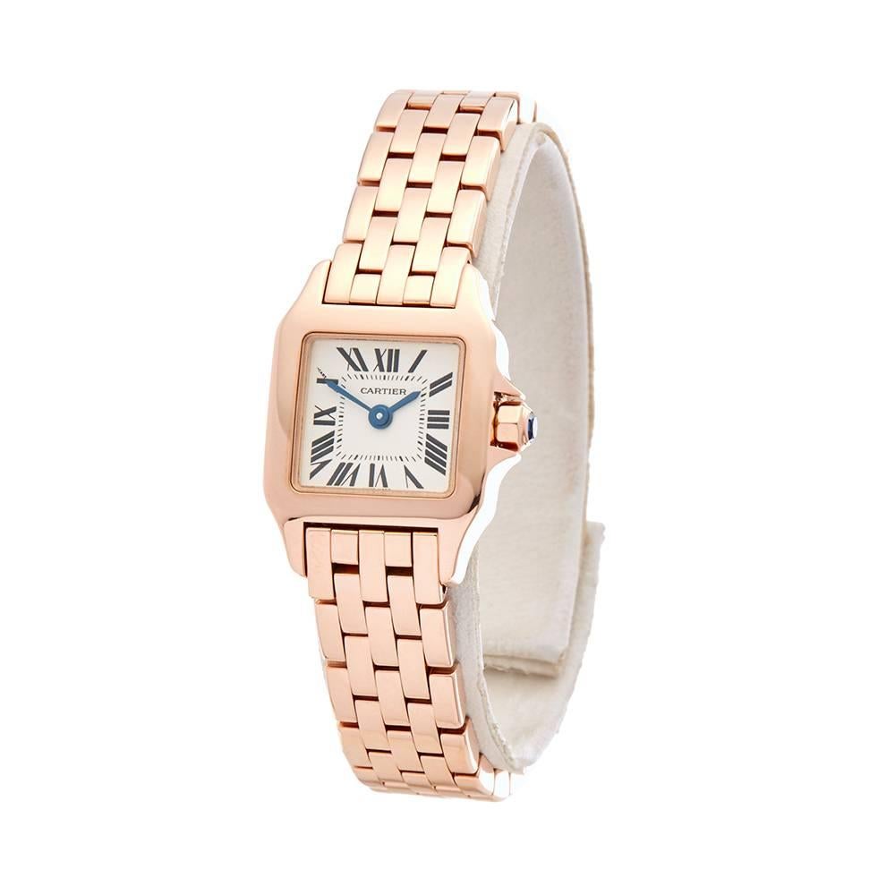 Xupes ref: W4602
Manufacturer: Cartier
Model: Santos Demoiselle
Model Ref: W25077X9 or 2855
Age: 2007
Gender: Women's
Box and Papers: Box Only
Dial: White Roman
Glass: Sapphire Crystal
Movement: Quartz
Water Resistance: To Manufacturers