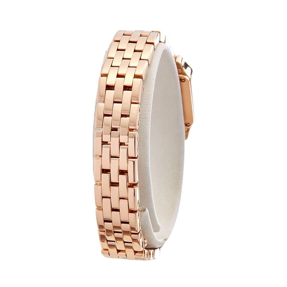 Cartier Santos Demoiselle Mini 18 Karat Rose Gold Women's W25077X9 or 2855 In Excellent Condition In Bishop's Stortford, Hertfordshire