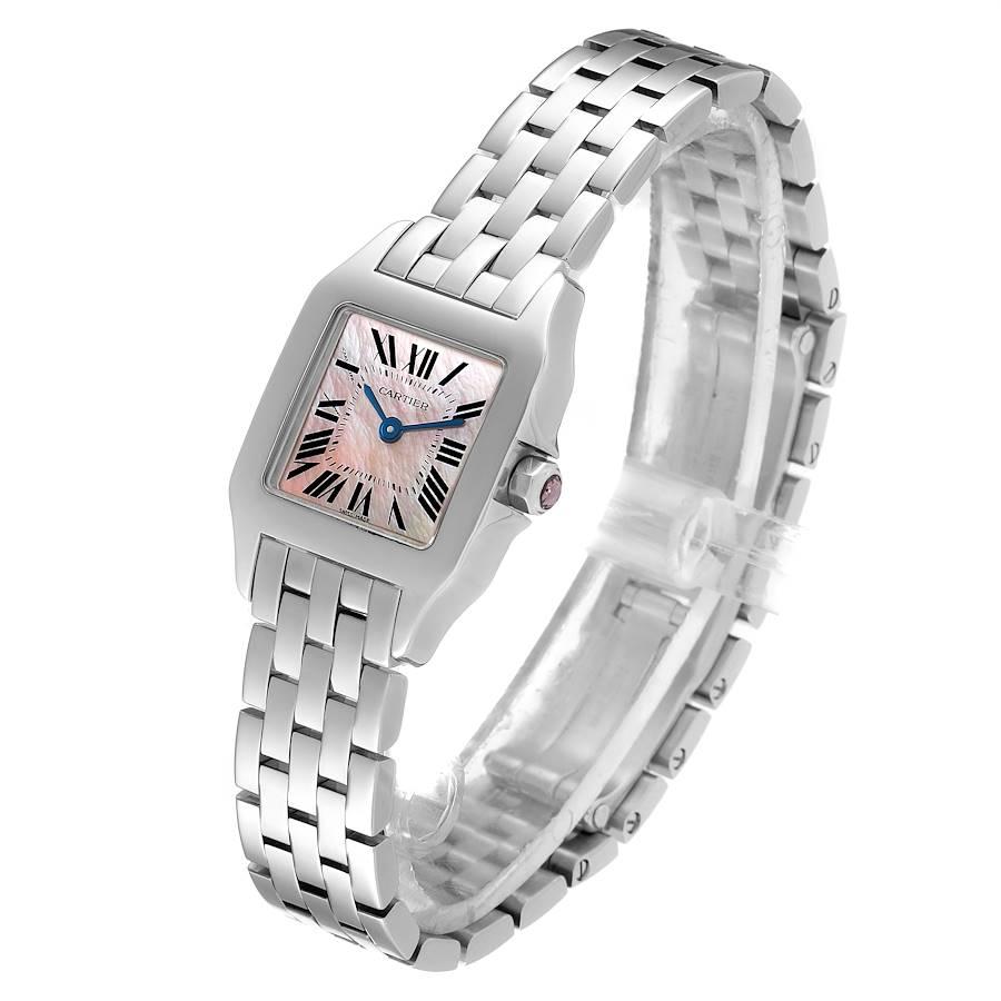 Women's Cartier Santos Demoiselle MOP Dial Steel Ladies Watch W25075Z5 For Sale