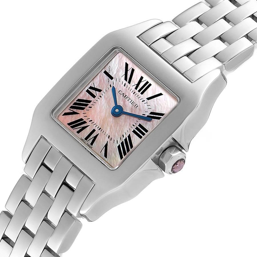 Cartier Santos Demoiselle MOP Dial Steel Ladies Watch W25075Z5 For Sale 1
