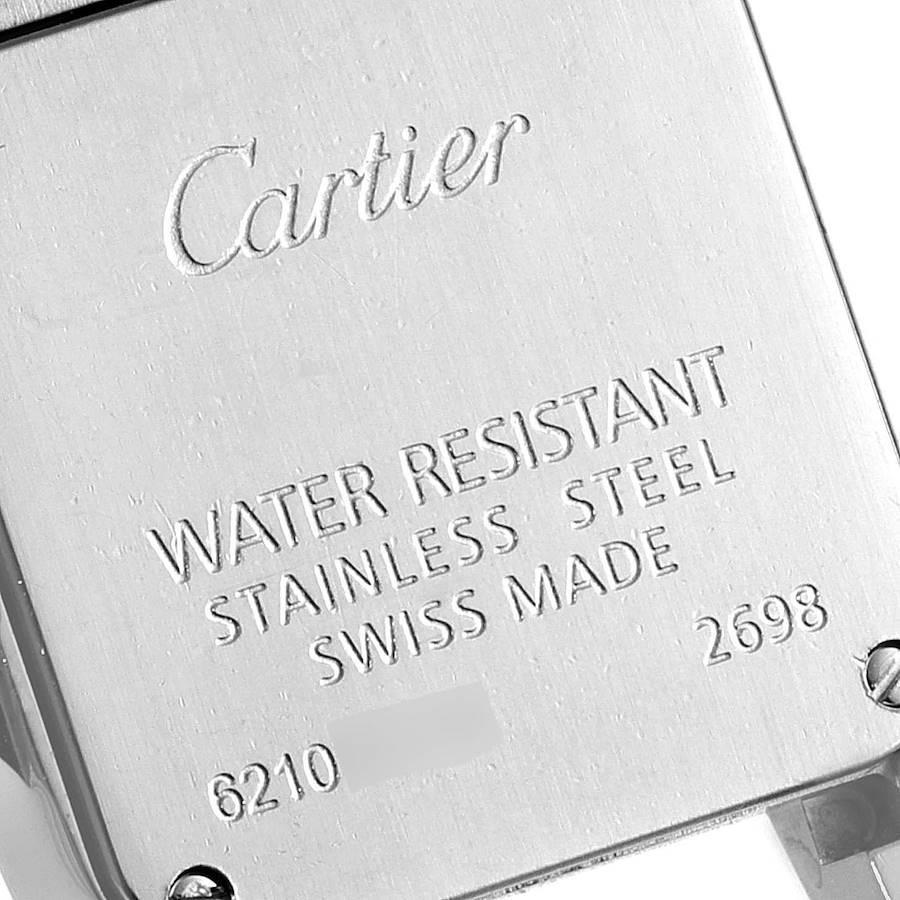 Cartier Santos Demoiselle MOP Dial Steel Ladies Watch W25075Z5 In Excellent Condition For Sale In Atlanta, GA