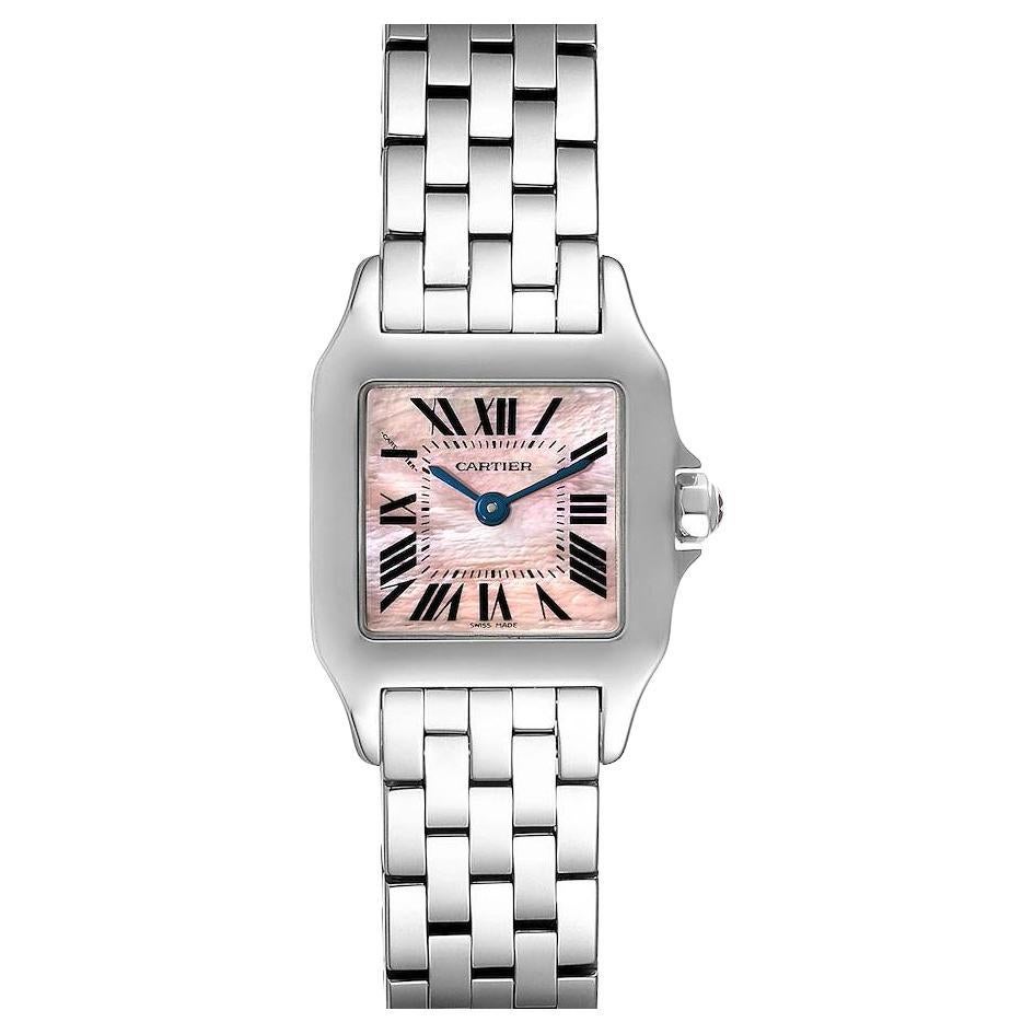 Cartier Santos Demoiselle MOP Dial Steel Ladies Watch W25075Z5 For Sale