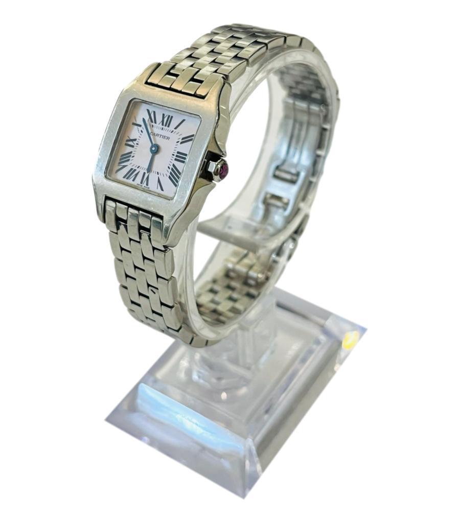 Women's Cartier Santos Demoiselle Mother Of Pearl & Steel Watch For Sale