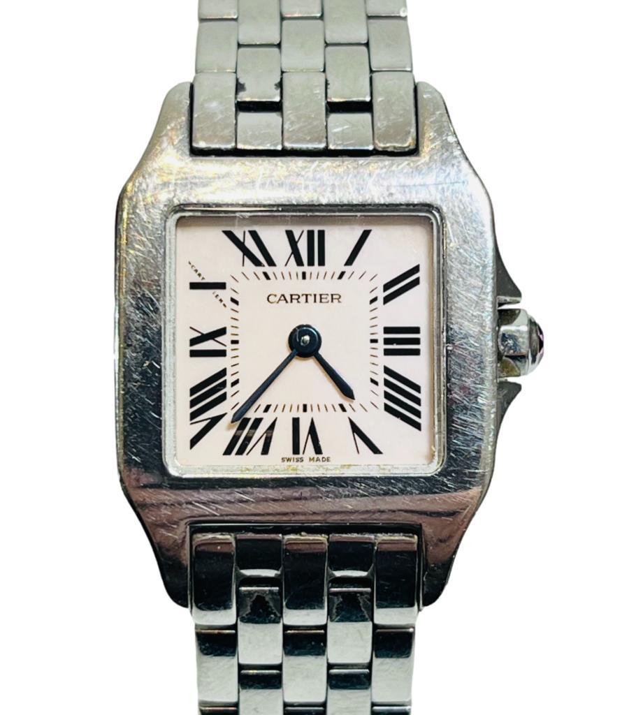 Cartier Santos Demoiselle Mother Of Pearl & Steel Watch For Sale 2
