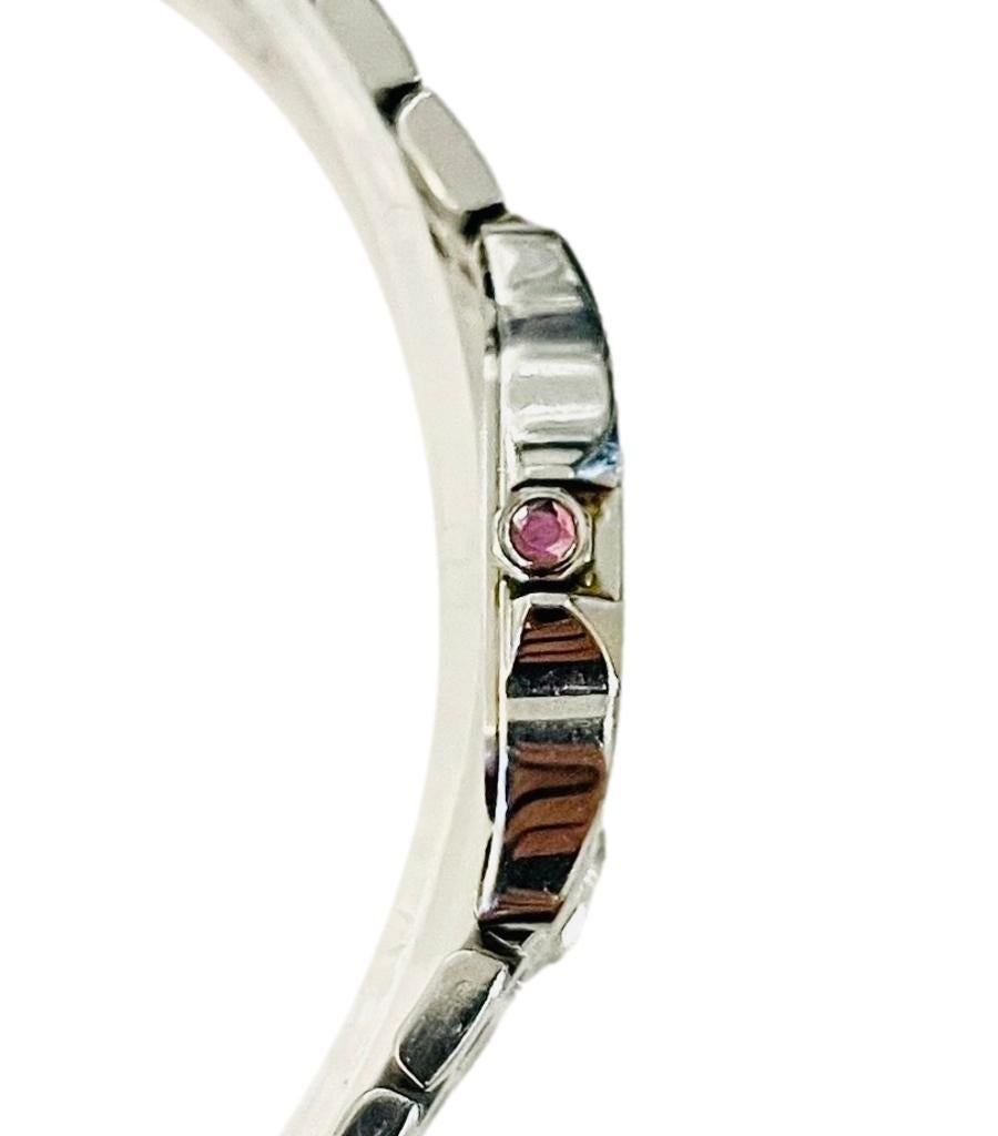 Cartier Santos Demoiselle Mother Of Pearl & Steel Watch For Sale 4