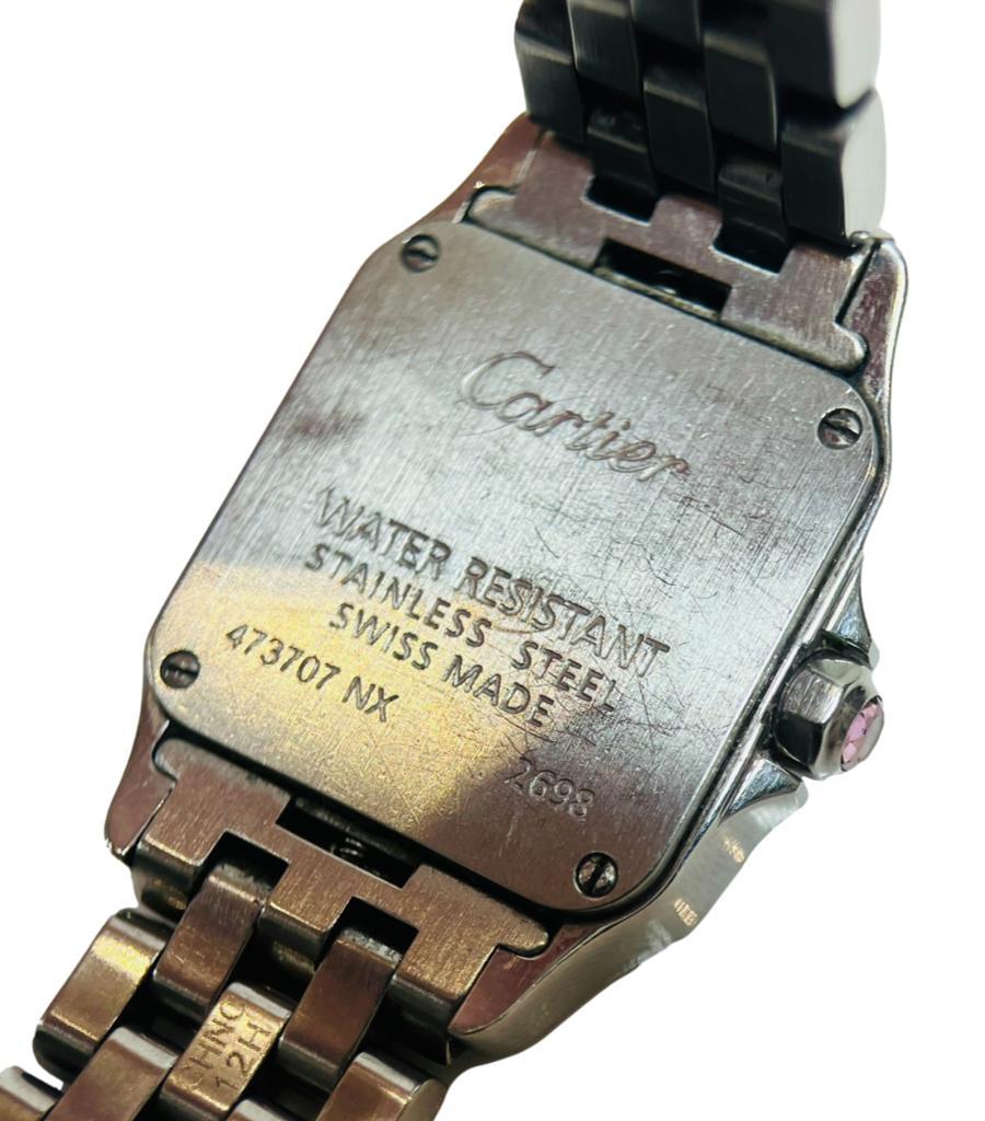 Cartier Santos Demoiselle Mother Of Pearl & Steel Watch For Sale 2