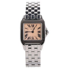 Cartier Santos Demoiselle Pink Mother Of Pearl Stainless Steel Watch