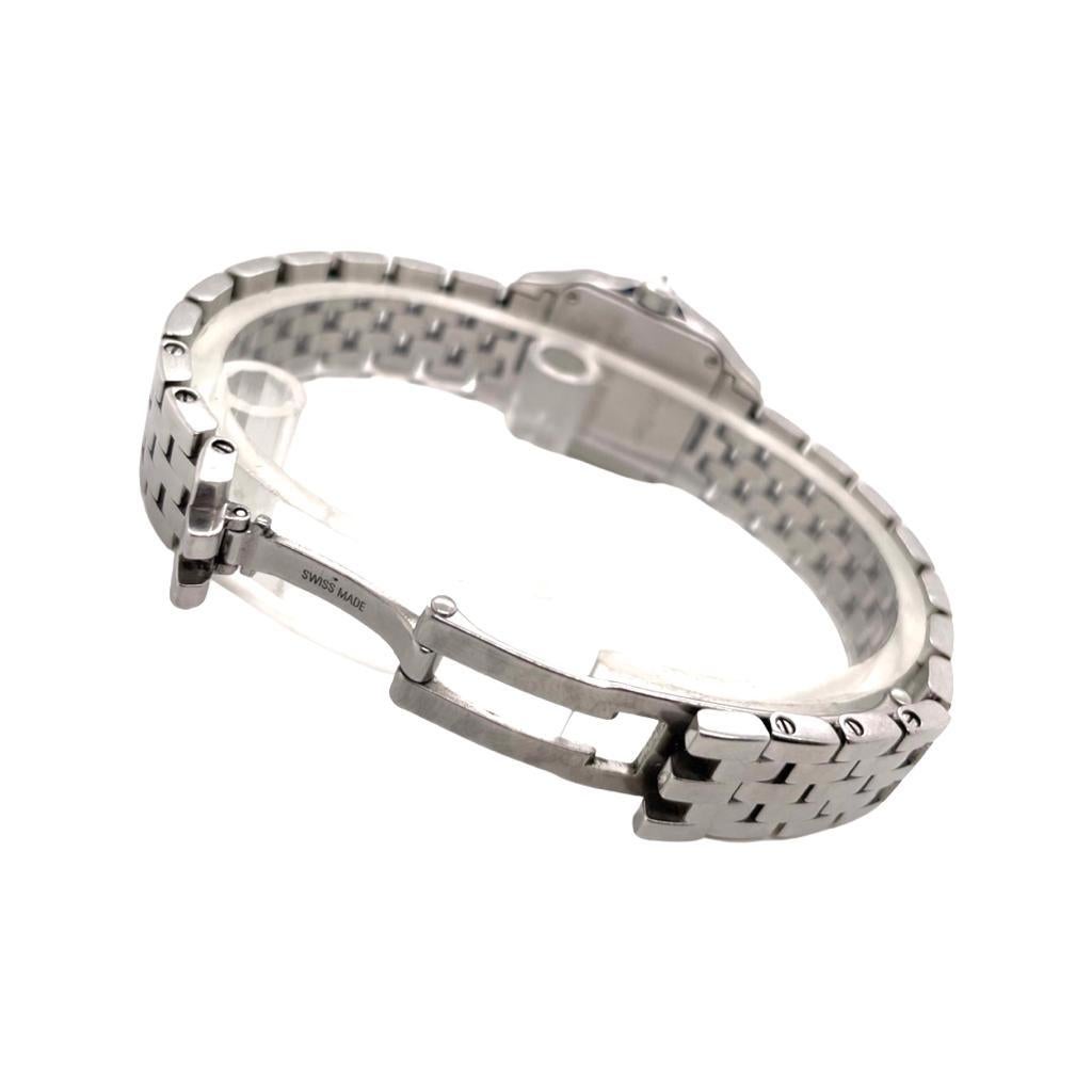 Women's or Men's Cartier Santos Demoiselle Ref. 2698 Stainless Steel Diamond Bezel Watch For Sale
